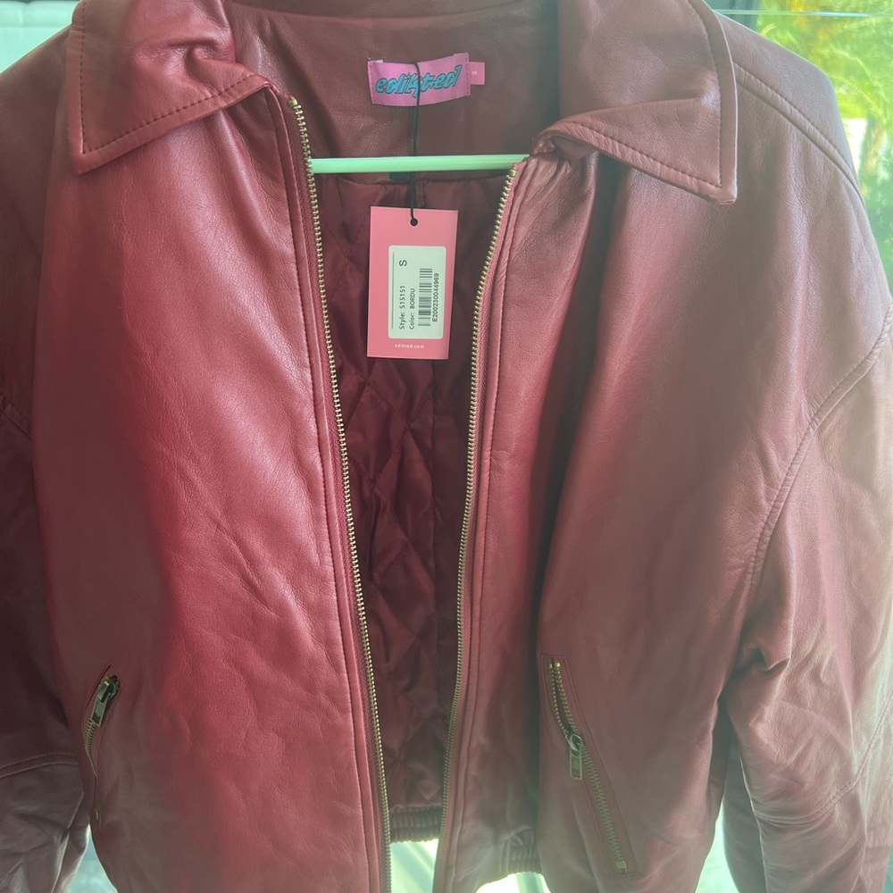 Scott Women's Deep Red Leather Jacket